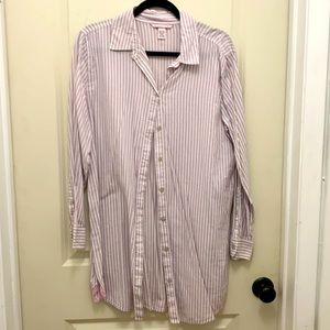 Victoria Secret pajama striped button down
